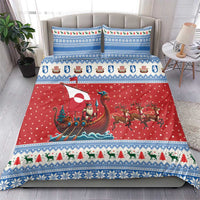 Greenland Viking Santa Christmas Bedding Set Funny Reindeer Norse Xmas - Wonder Print Shop