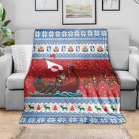 Greenland Viking Santa Christmas Blanket Funny Reindeer Norse Xmas - Wonder Print Shop
