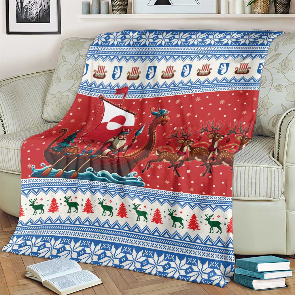 Greenland Viking Santa Christmas Blanket Funny Reindeer Norse Xmas - Wonder Print Shop