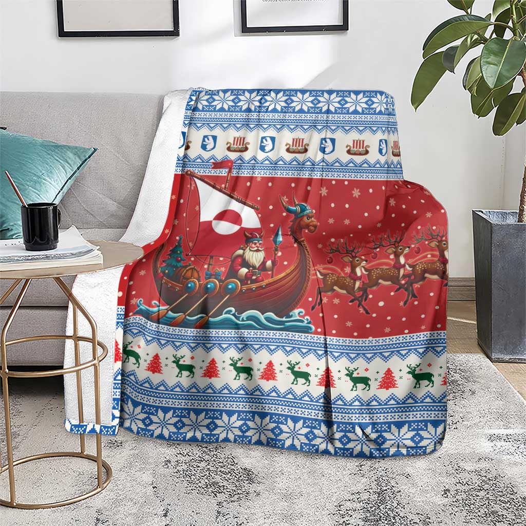 Greenland Viking Santa Christmas Blanket Funny Reindeer Norse Xmas - Wonder Print Shop