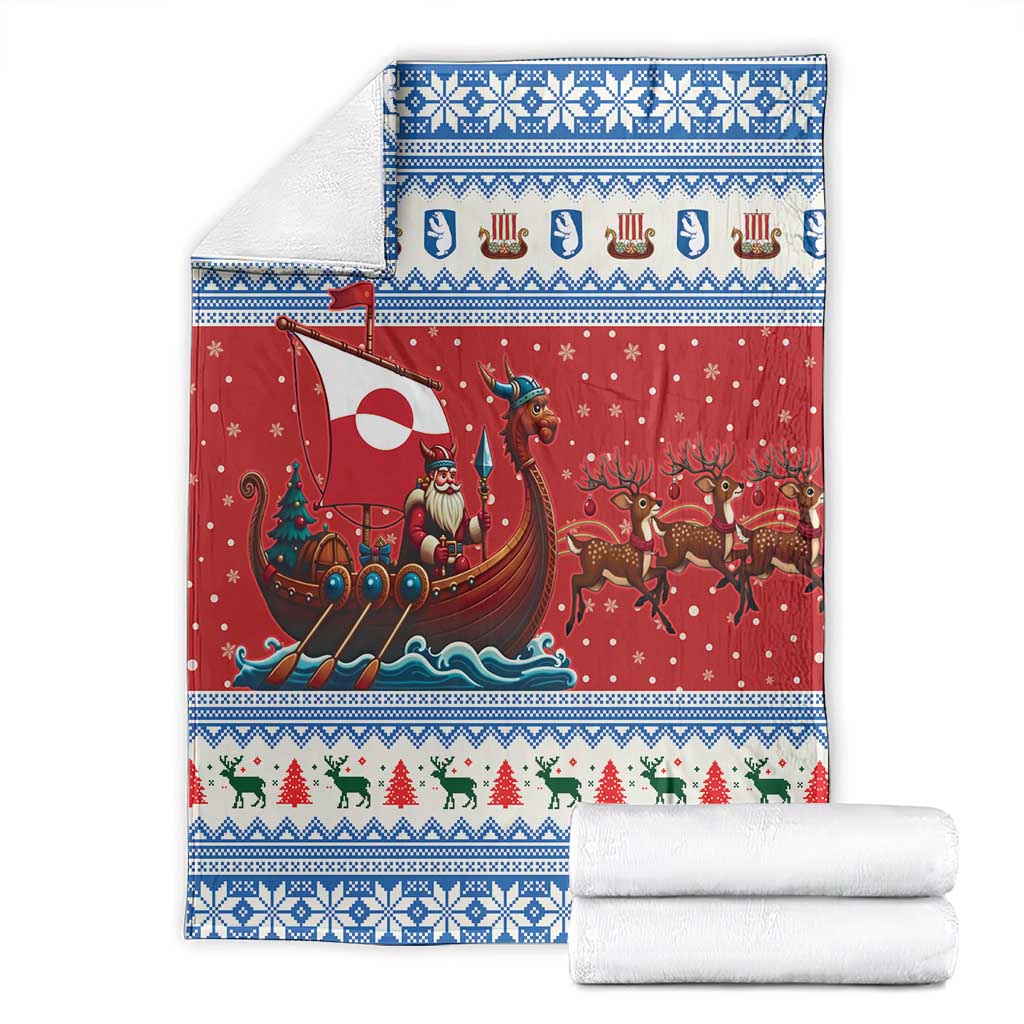 Greenland Viking Santa Christmas Blanket Funny Reindeer Norse Xmas - Wonder Print Shop