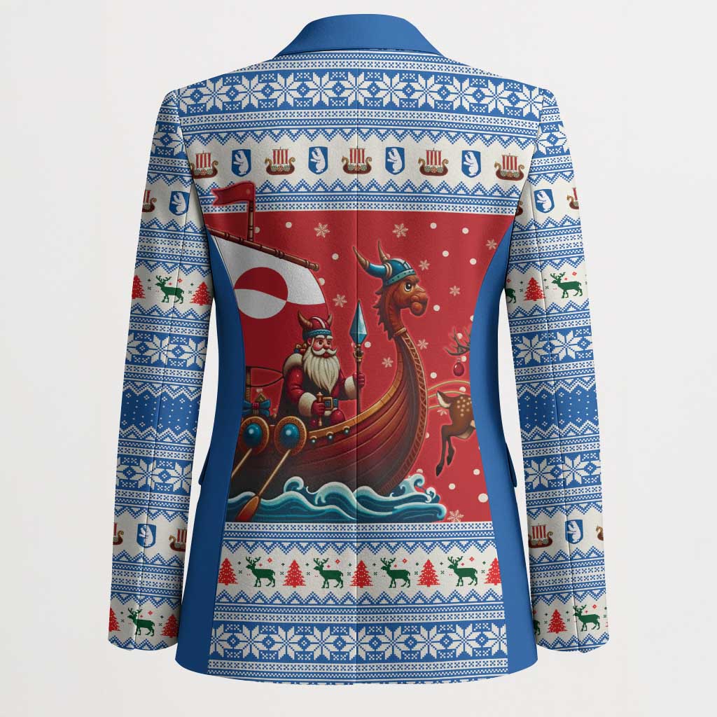 Greenland Viking Santa Christmas Blazer Funny Reindeer Norse Xmas - Wonder Print Shop