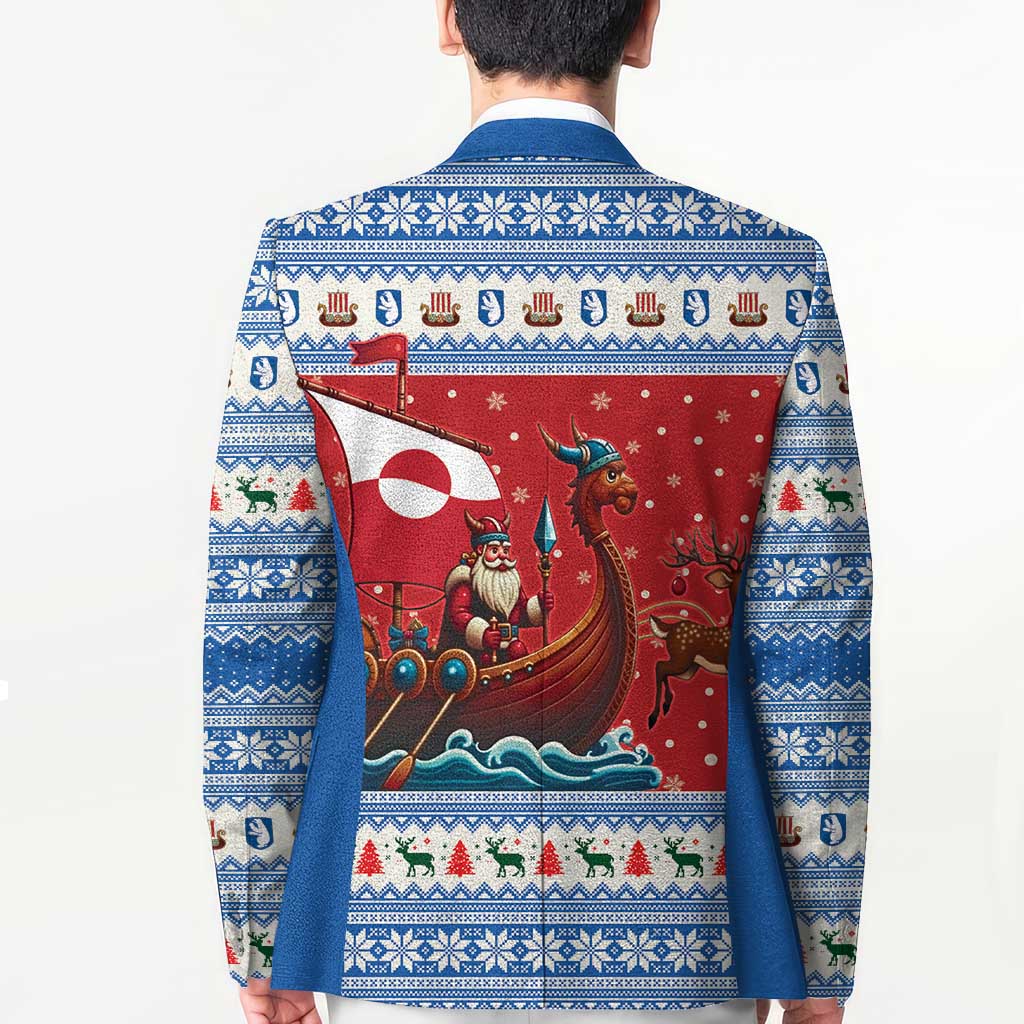 Greenland Viking Santa Christmas Blazer Funny Reindeer Norse Xmas - Wonder Print Shop