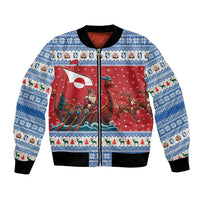 Greenland Viking Santa Christmas Bomber Jacket Funny Reindeer Norse Xmas - Wonder Print Shop