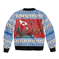 Greenland Viking Santa Christmas Bomber Jacket Funny Reindeer Norse Xmas - Wonder Print Shop
