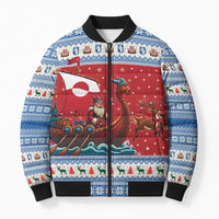 Greenland Viking Santa Christmas Bomber Puffer Jacket Funny Reindeer Norse Xmas - Wonder Print Shop