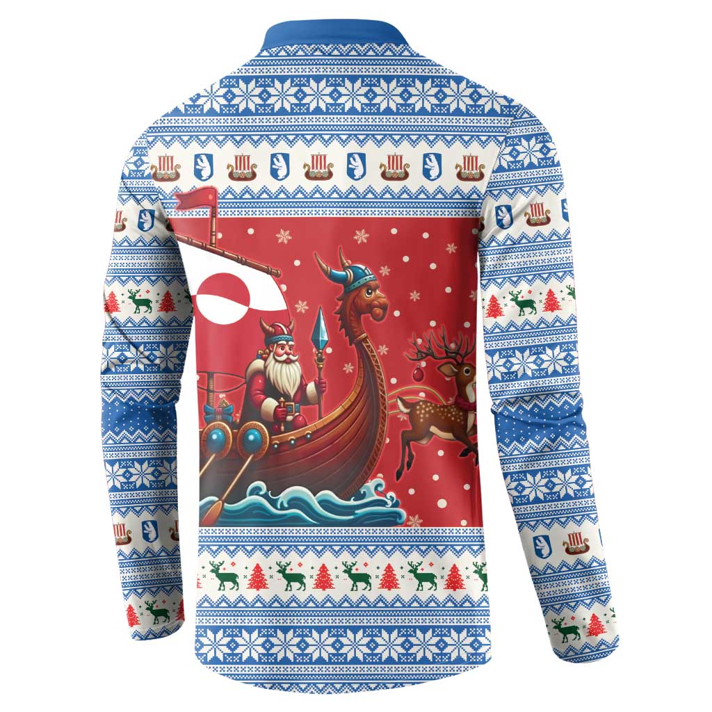 Greenland Viking Santa Christmas Button Sweatshirt Funny Reindeer Norse Xmas - Wonder Print Shop