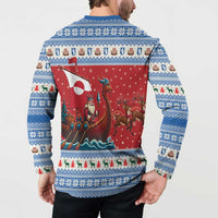 Greenland Viking Santa Christmas Button Sweatshirt Funny Reindeer Norse Xmas - Wonder Print Shop