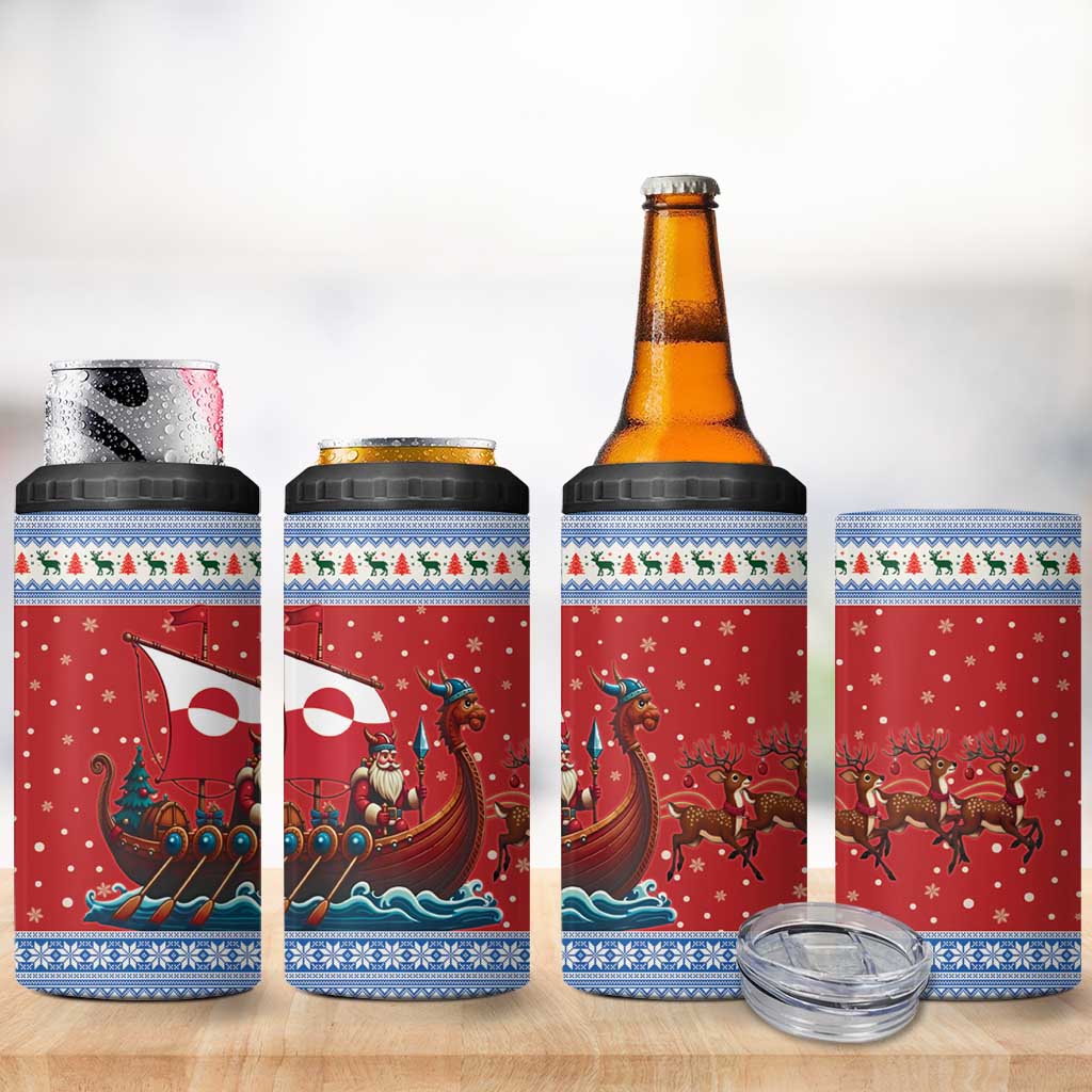 Greenland Viking Santa Christmas 4 in 1 Can Cooler Tumbler Funny Reindeer Norse Xmas - Wonder Print Shop