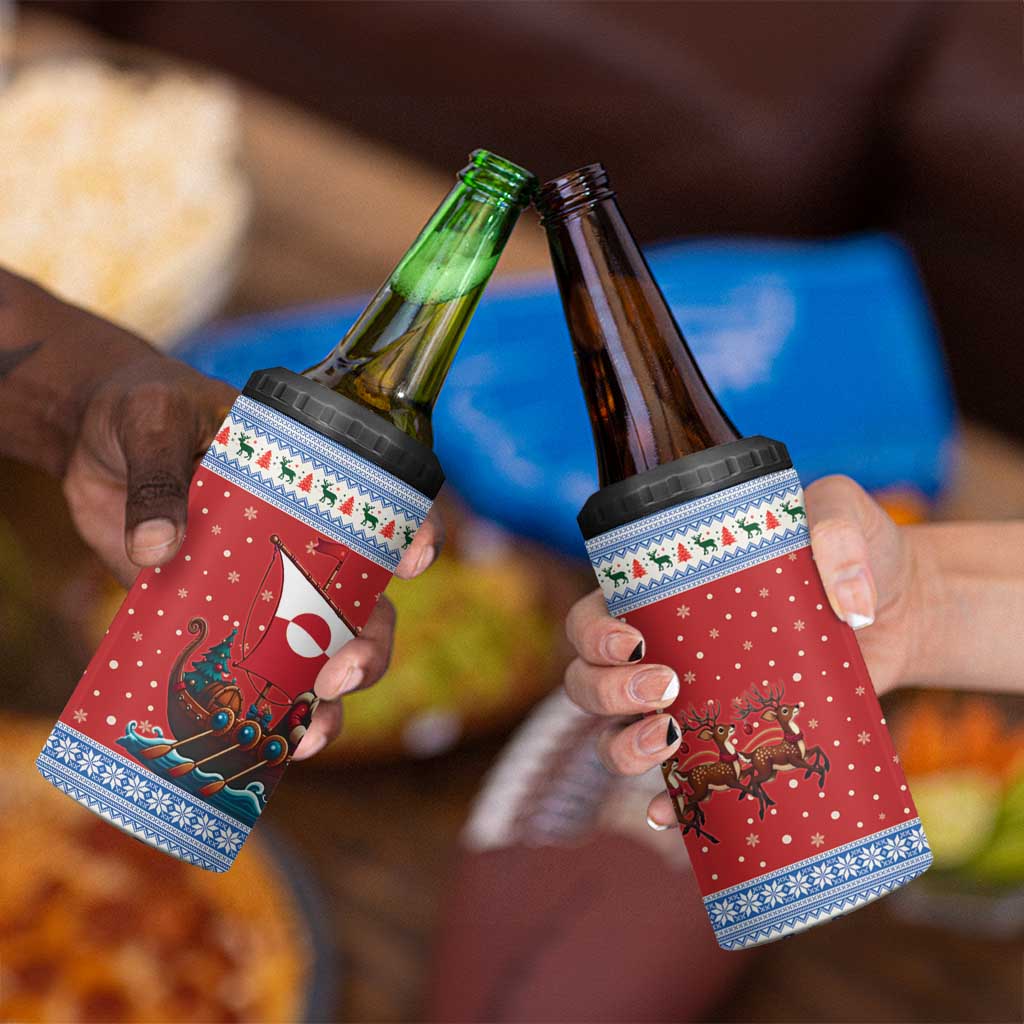 Greenland Viking Santa Christmas 4 in 1 Can Cooler Tumbler Funny Reindeer Norse Xmas - Wonder Print Shop