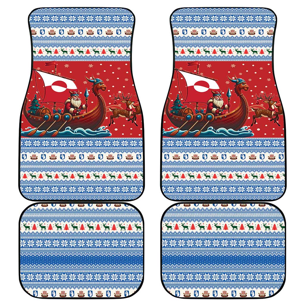 Greenland Viking Santa Christmas Car Mats Funny Reindeer Norse Xmas - Wonder Print Shop