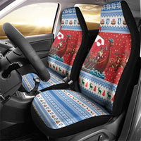 Greenland Viking Santa Christmas Car Seat Cover Funny Reindeer Norse Xmas - Wonder Print Shop