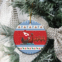 Greenland Viking Santa Christmas Ceramic Ornament Funny Reindeer Norse Xmas - Wonder Print Shop