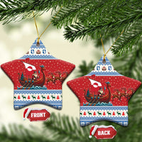 Greenland Viking Santa Christmas Ceramic Ornament Funny Reindeer Norse Xmas - Wonder Print Shop