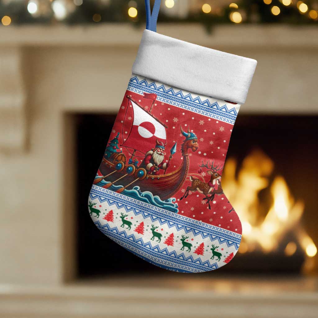 Greenland Viking Santa Christmas Stocking Funny Reindeer Norse Xmas - Wonder Print Shop