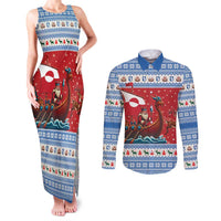 Greenland Viking Santa Christmas Couples Matching Tank Maxi Dress and Long Sleeve Button Shirt Funny Reindeer Norse Xmas - Wonder Print Shop