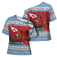 Greenland Viking Santa Christmas Cross Shoulder Shirt Funny Reindeer Norse Xmas - Wonder Print Shop