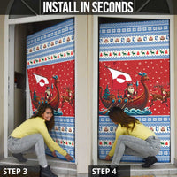 Greenland Viking Santa Christmas Door Cover Funny Reindeer Norse Xmas - Wonder Print Shop
