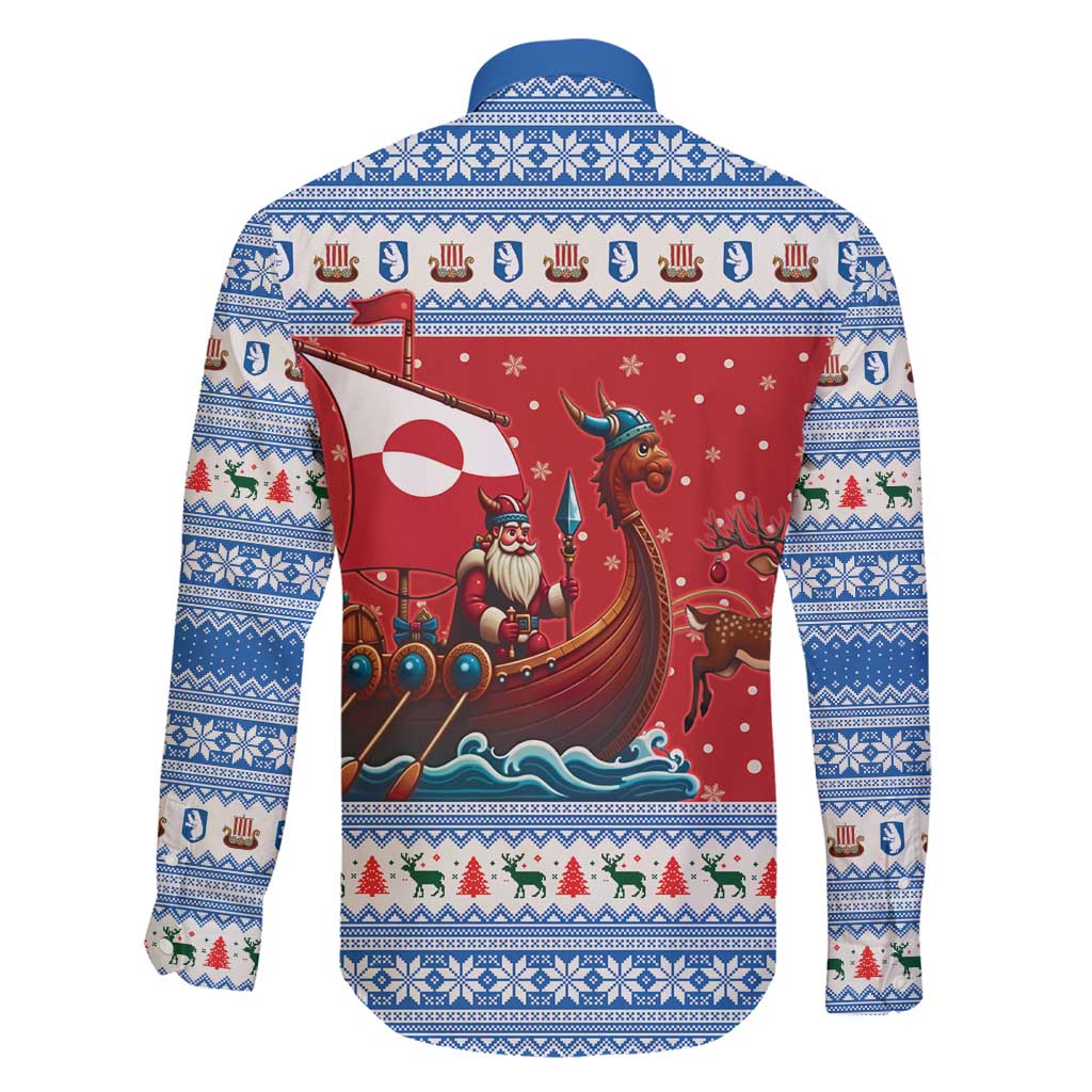 Greenland Viking Santa Christmas Family Matching Long Sleeve Bodycon Dress and Hawaiian Shirt Funny Reindeer Norse Xmas - Wonder Print Shop