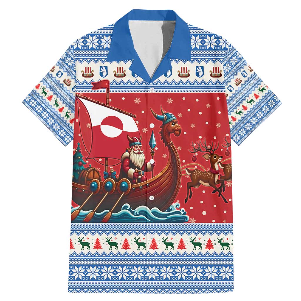 Greenland Viking Santa Christmas Family Matching Mermaid Dress and Hawaiian Shirt Funny Reindeer Norse Xmas - Wonder Print Shop