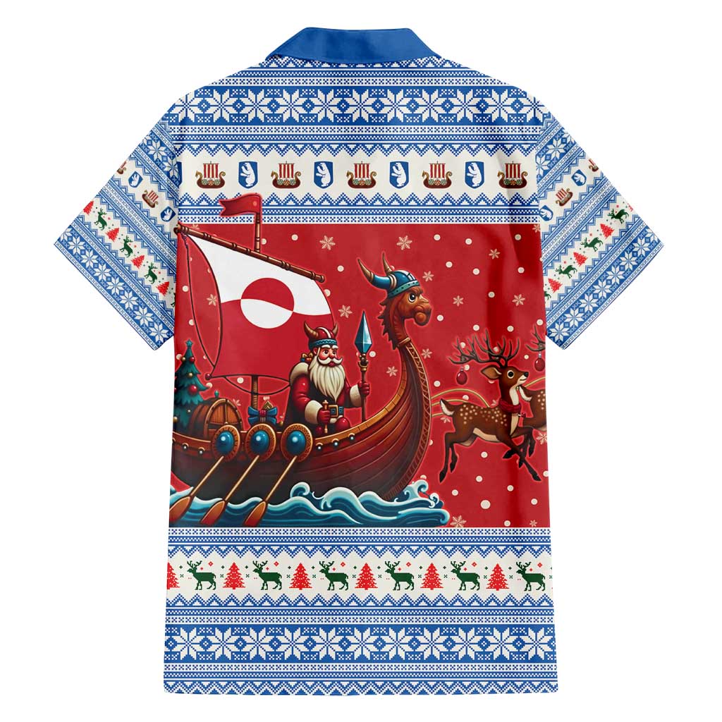 Greenland Viking Santa Christmas Family Matching Off Shoulder Short Dress and Hawaiian Shirt Funny Reindeer Norse Xmas - Wonder Print Shop