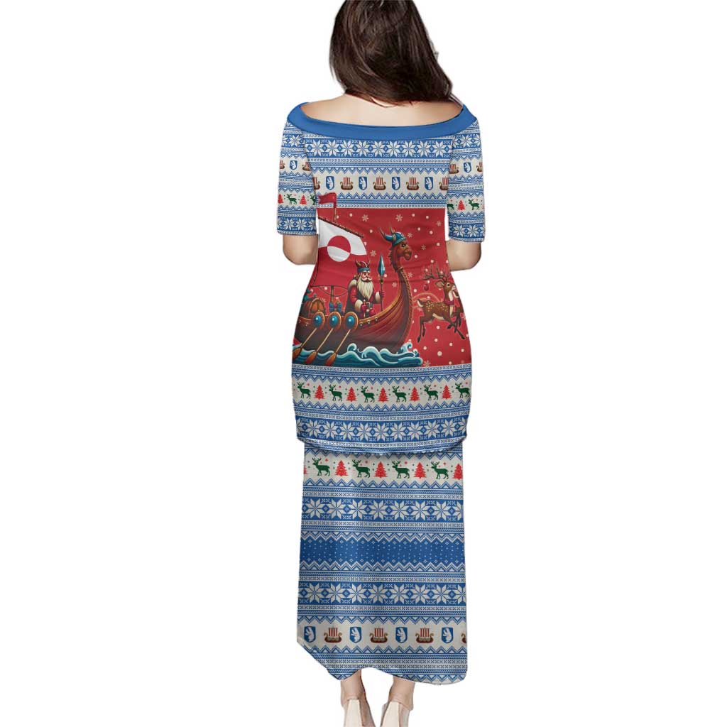 Greenland Viking Santa Christmas Family Matching Puletasi and Hawaiian Shirt Funny Reindeer Norse Xmas - Wonder Print Shop