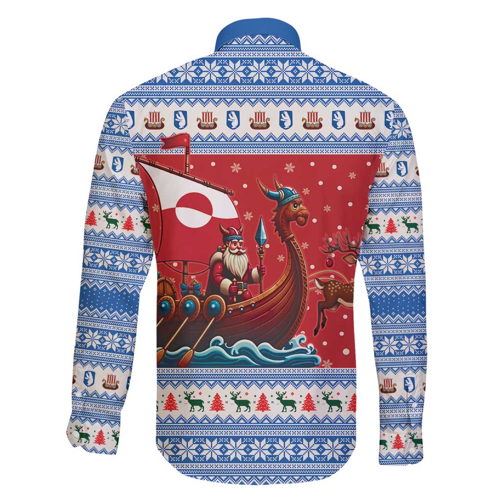 Greenland Viking Santa Christmas Family Matching Short Sleeve Bodycon Dress and Hawaiian Shirt Funny Reindeer Norse Xmas - Wonder Print Shop