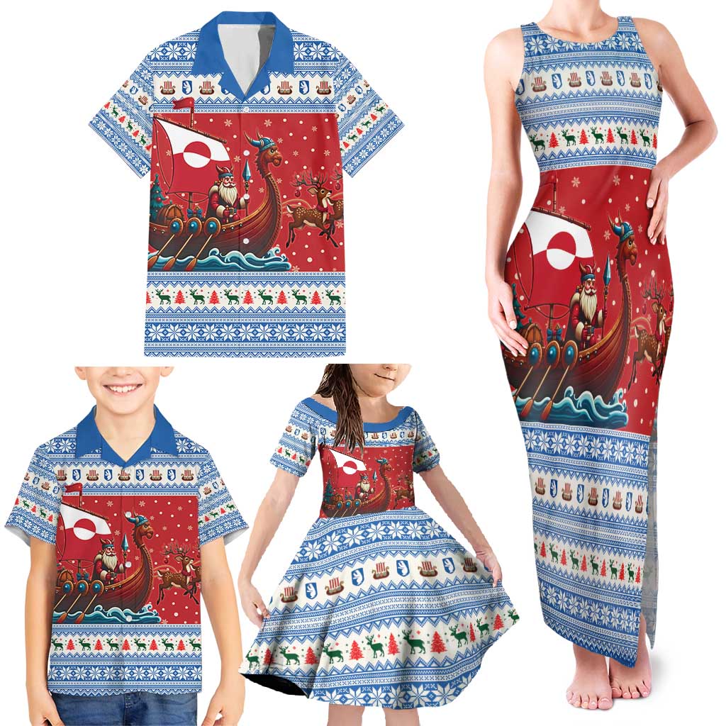 Greenland Viking Santa Christmas Family Matching Tank Maxi Dress and Hawaiian Shirt Funny Reindeer Norse Xmas - Wonder Print Shop