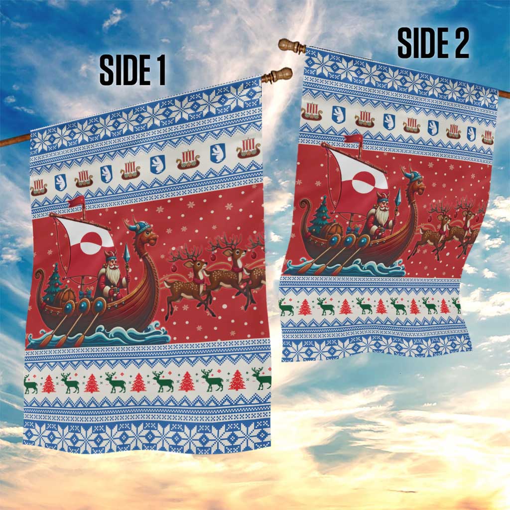 Greenland Viking Santa Christmas Garden Flag Funny Reindeer Norse Xmas - Wonder Print Shop
