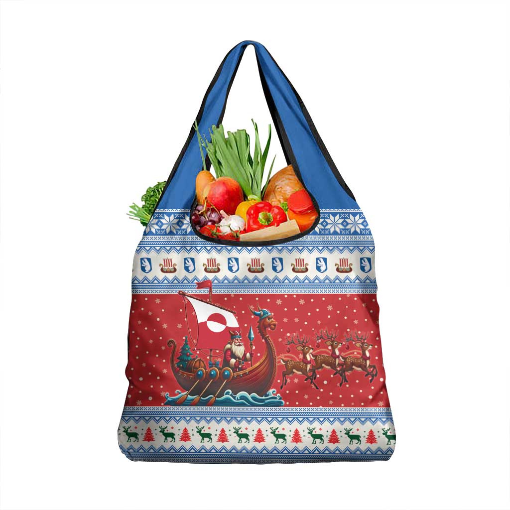 Greenland Viking Santa Christmas Grocery Bag Funny Reindeer Norse Xmas - Wonder Print Shop