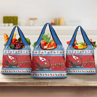 Greenland Viking Santa Christmas Grocery Bag Funny Reindeer Norse Xmas - Wonder Print Shop