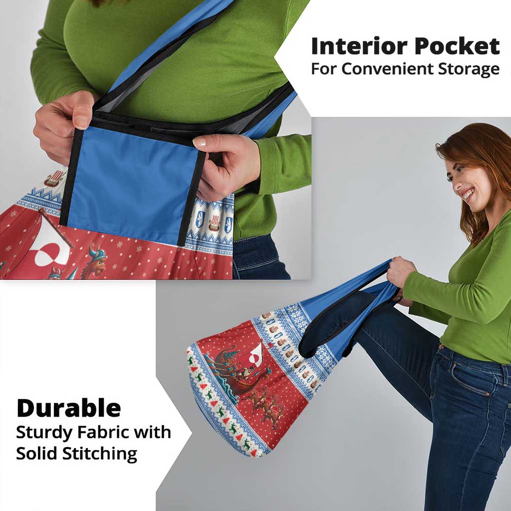 Greenland Viking Santa Christmas Grocery Bag Funny Reindeer Norse Xmas - Wonder Print Shop