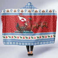 Greenland Viking Santa Christmas Hooded Blanket Funny Reindeer Norse Xmas - Wonder Print Shop