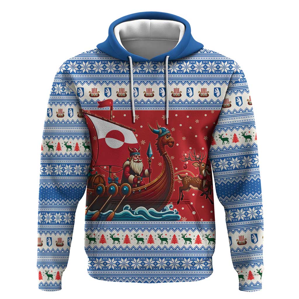 Greenland Viking Santa Christmas Hoodie Funny Reindeer Norse Xmas - Wonder Print Shop