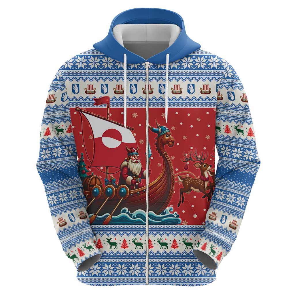 Greenland Viking Santa Christmas Hoodie Funny Reindeer Norse Xmas - Wonder Print Shop