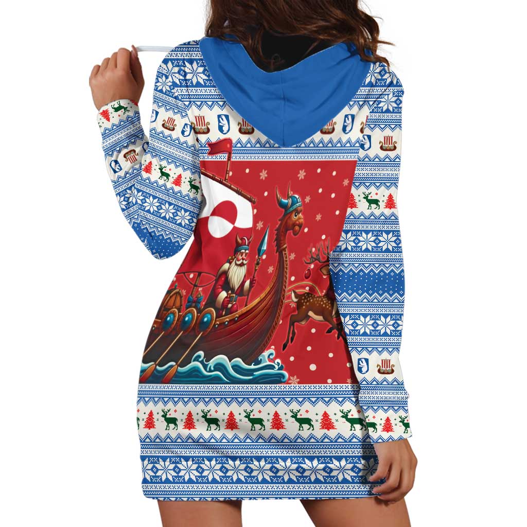 Greenland Viking Santa Christmas Hoodie Dress Funny Reindeer Norse Xmas - Wonder Print Shop