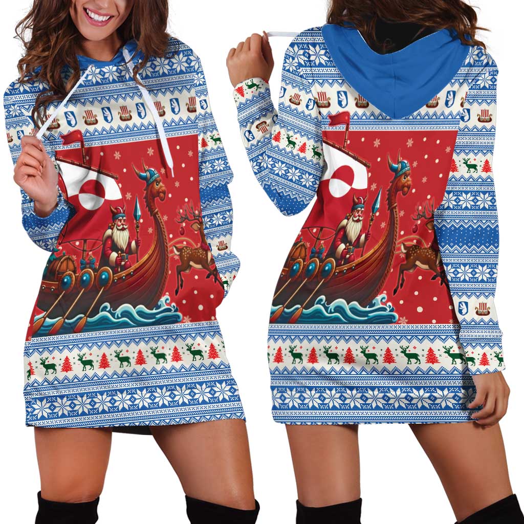 Greenland Viking Santa Christmas Hoodie Dress Funny Reindeer Norse Xmas - Wonder Print Shop