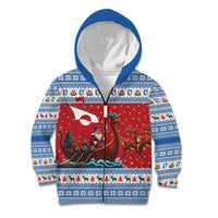 Greenland Viking Santa Christmas Kid Hoodie Funny Reindeer Norse Xmas - Wonder Print Shop