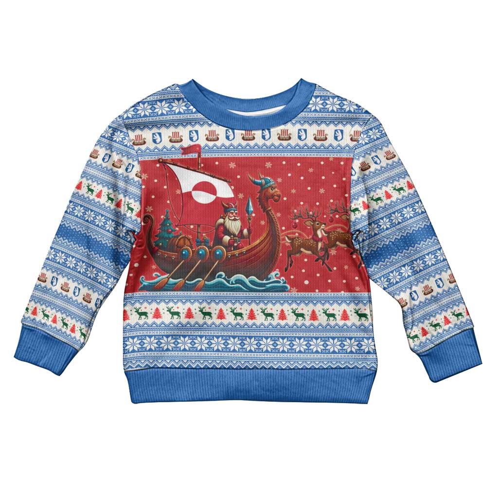Greenland Viking Santa Christmas Kid Ugly Christmas Sweater Funny Reindeer Norse Xmas - Wonder Print Shop