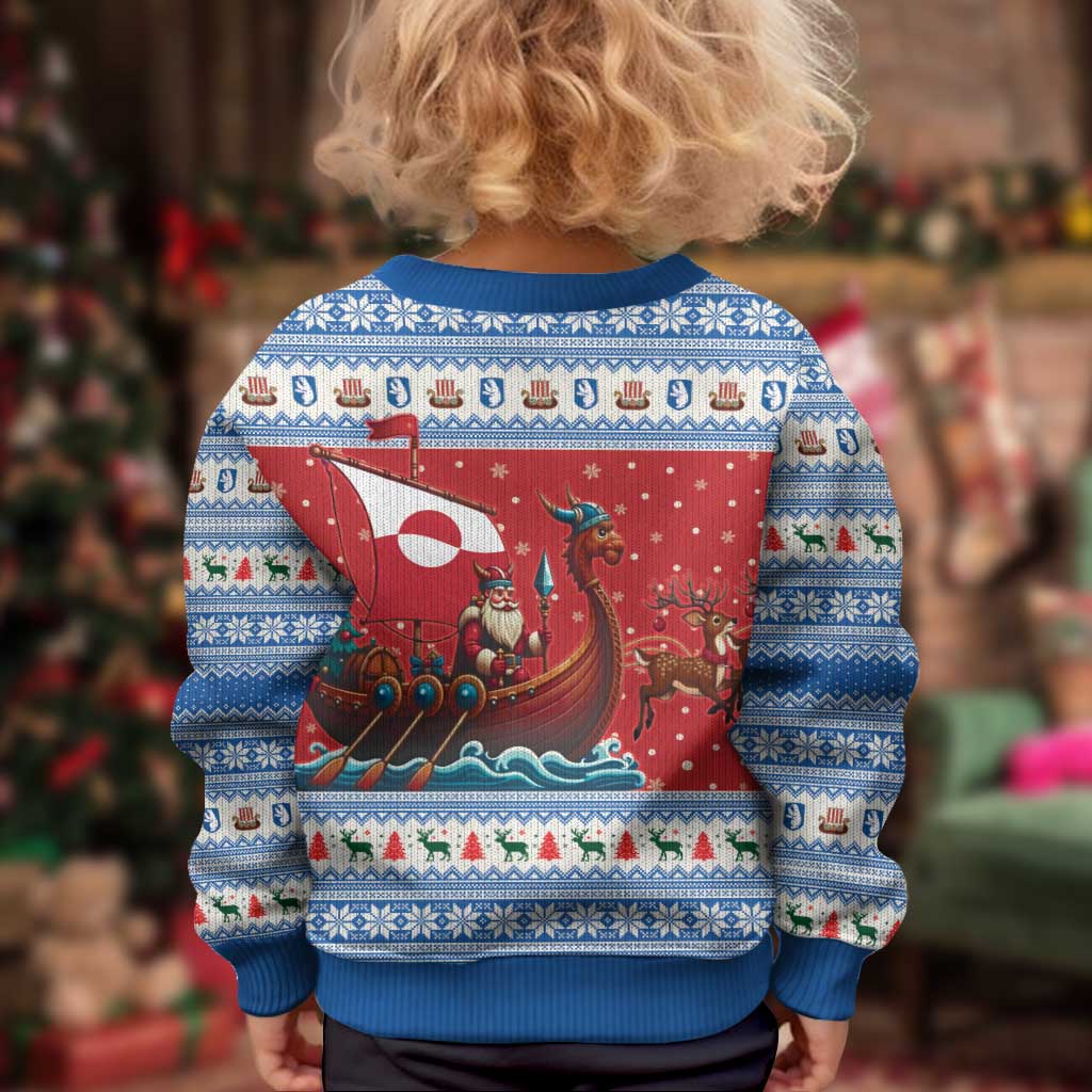 Greenland Viking Santa Christmas Kid Ugly Christmas Sweater Funny Reindeer Norse Xmas - Wonder Print Shop