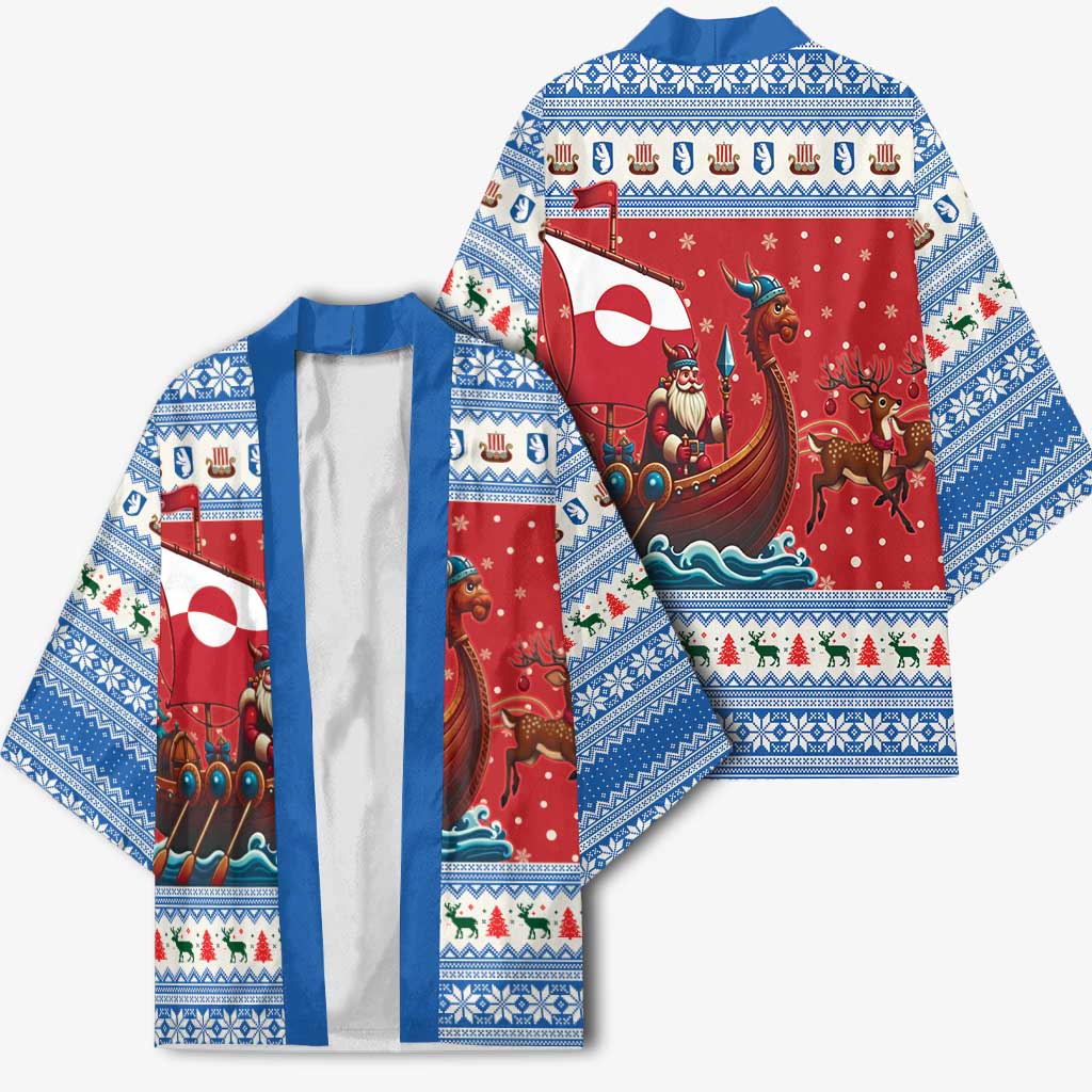 Greenland Viking Santa Christmas Kimono Funny Reindeer Norse Xmas - Wonder Print Shop