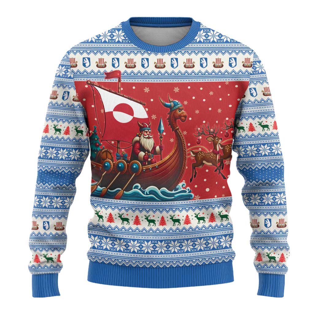 Greenland Viking Santa Christmas Ugly Christmas Sweater Funny Reindeer Norse Xmas - Wonder Print Shop