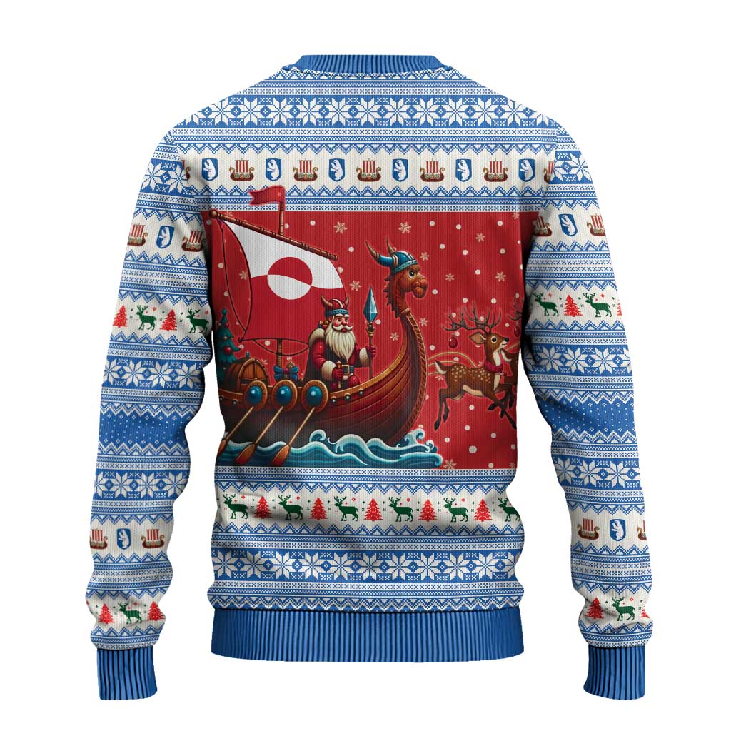 Greenland Viking Santa Christmas Ugly Christmas Sweater Funny Reindeer Norse Xmas - Wonder Print Shop