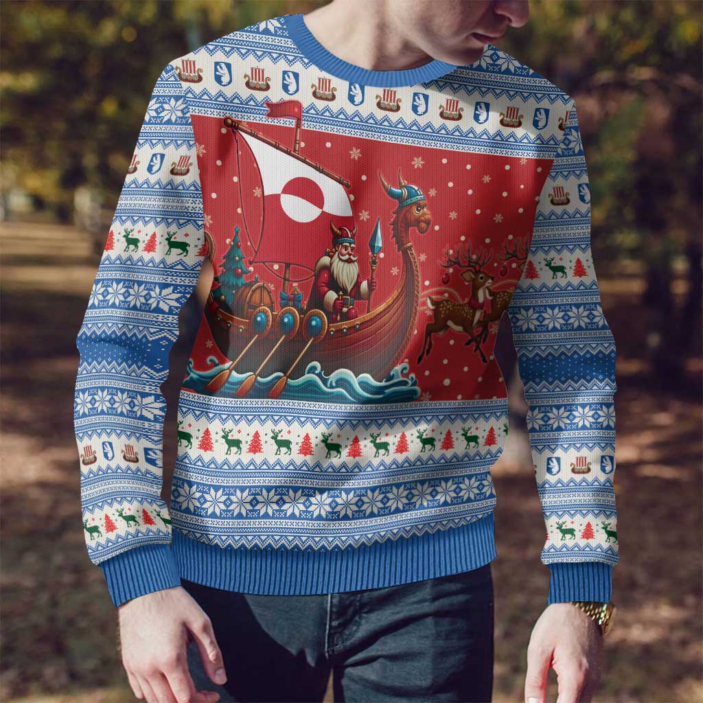 Greenland Viking Santa Christmas Ugly Christmas Sweater Funny Reindeer Norse Xmas - Wonder Print Shop