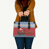 Greenland Viking Santa Christmas Leather Bag Funny Reindeer Norse Xmas - Wonder Print Shop