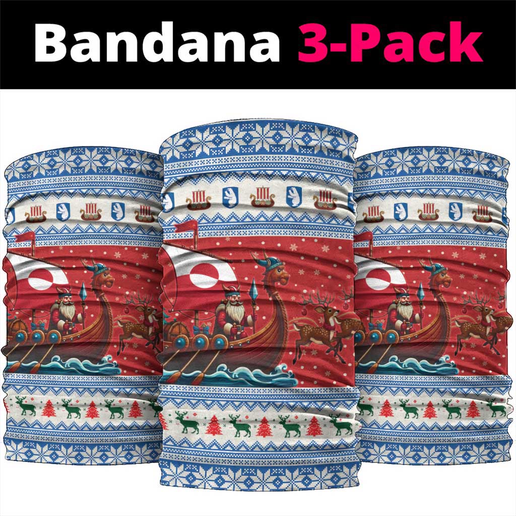 Greenland Viking Santa Christmas Neck Gaiter Funny Reindeer Norse Xmas - Wonder Print Shop