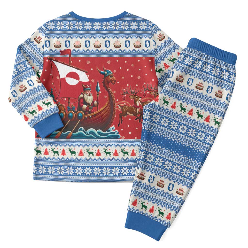 Greenland Viking Santa Christmas Pajama Set Funny Reindeer Norse Xmas - Wonder Print Shop