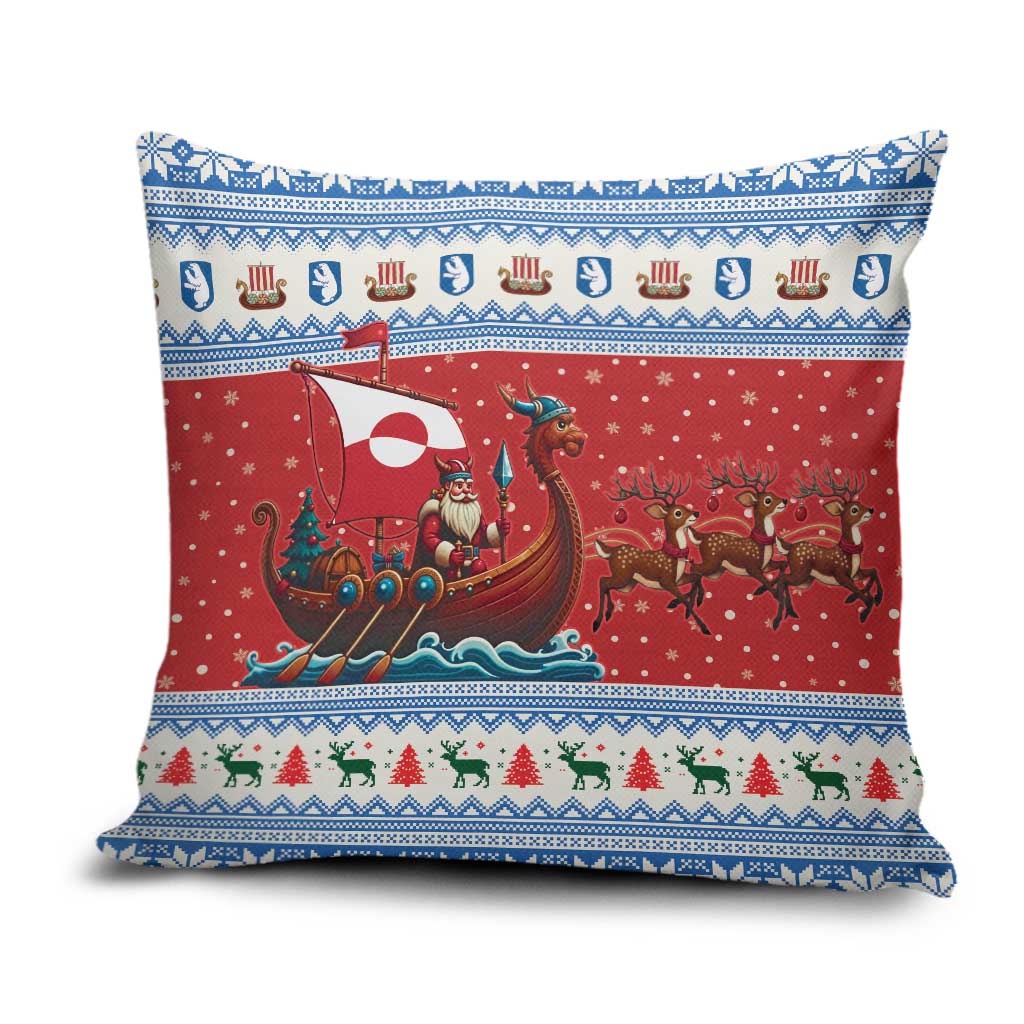Greenland Viking Santa Christmas Pillow Cover Funny Reindeer Norse Xmas - Wonder Print Shop