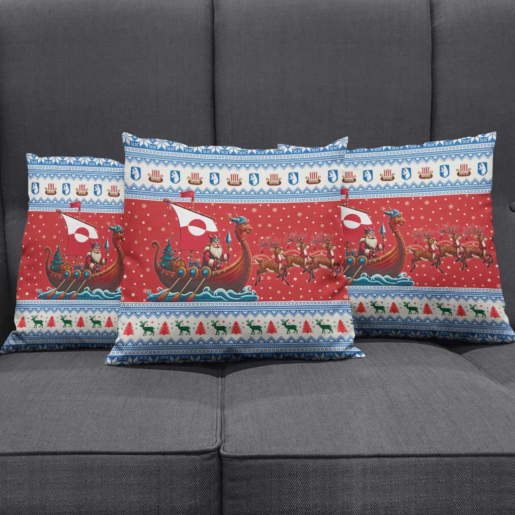 Greenland Viking Santa Christmas Pillow Cover Funny Reindeer Norse Xmas - Wonder Print Shop