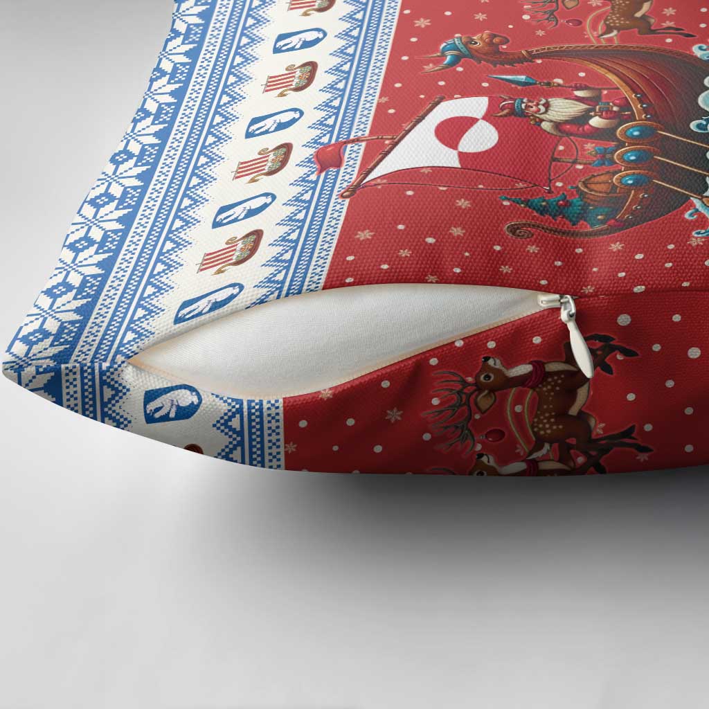Greenland Viking Santa Christmas Pillow Cover Funny Reindeer Norse Xmas - Wonder Print Shop